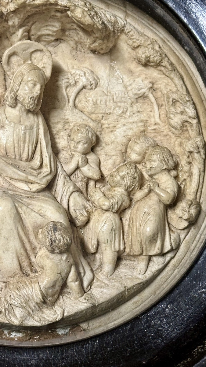 Bas-relief en écume de mer représentant « Jésus et les enfants » - Napoléon III.-photo-2