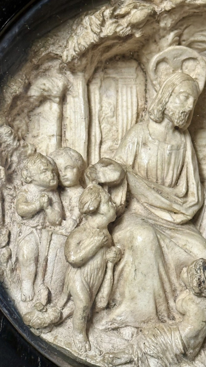 Bas-relief en écume de mer représentant « Jésus et les enfants » - Napoléon III.-photo-3