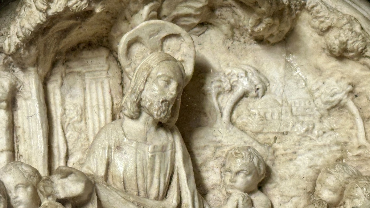 Bas-relief en écume de mer représentant « Jésus et les enfants » - Napoléon III.-photo-2