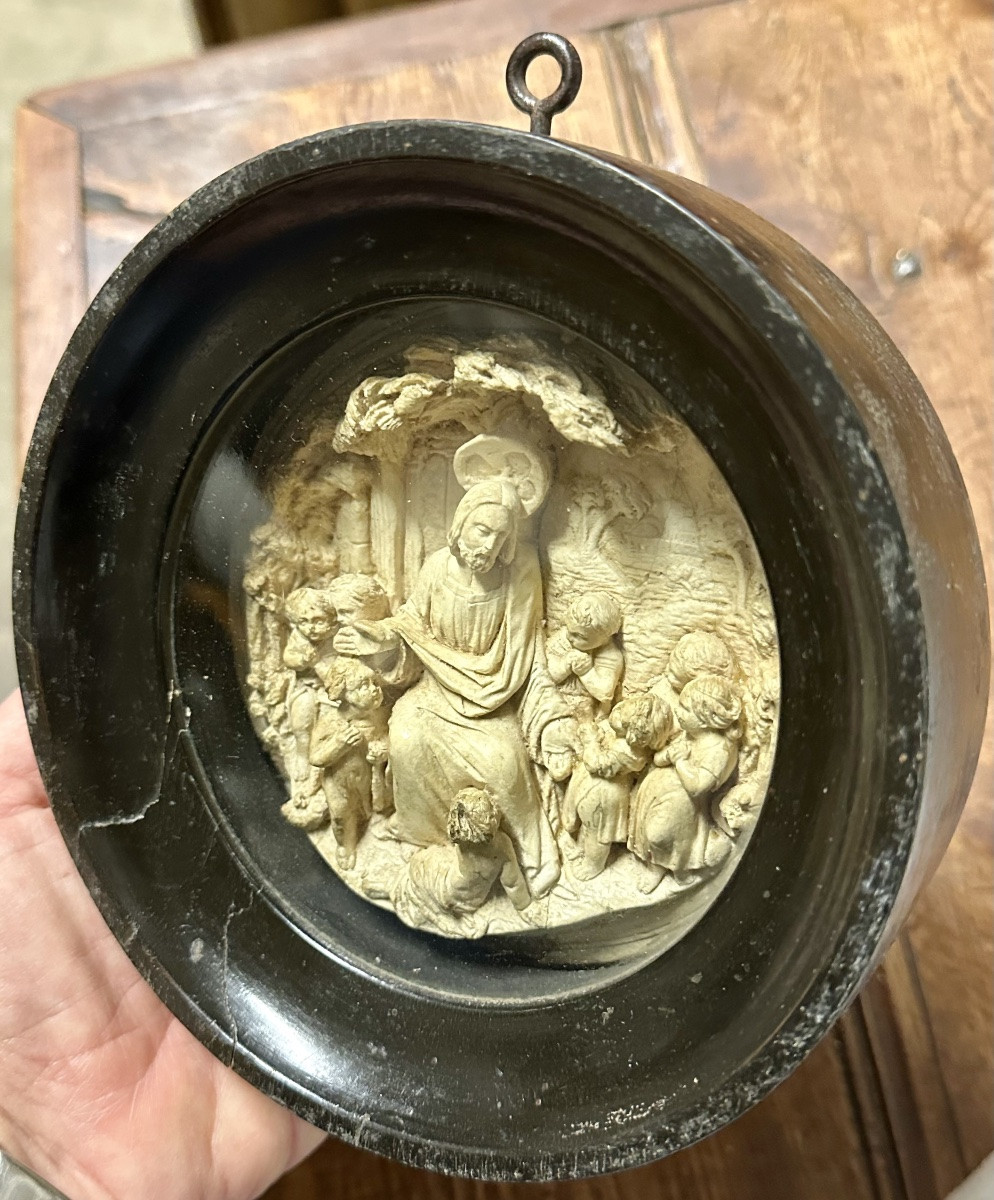 Bas-relief en écume de mer représentant « Jésus et les enfants » - Napoléon III.-photo-6