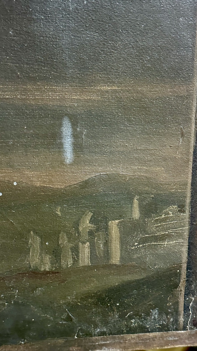 Painting Depicting Christ Crucified, Oil On Canvas, European Painting, 19th Century.-photo-6