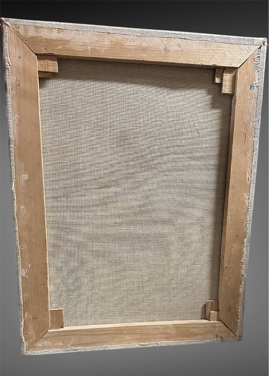 Painting Depicting Christ Crucified, Oil On Canvas, European Painting, 19th Century.-photo-8