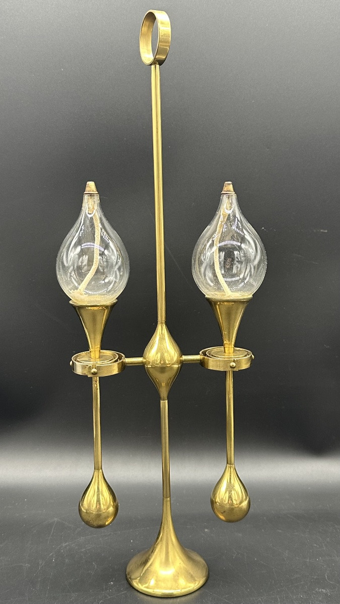Clear Drops Gimbaled Oil Lamp By Freddie Andersen, 1970s.-photo-3