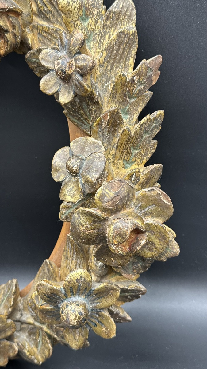 Cadre ancien en bois sculpté et doré - XVIIIe siècle-photo-3