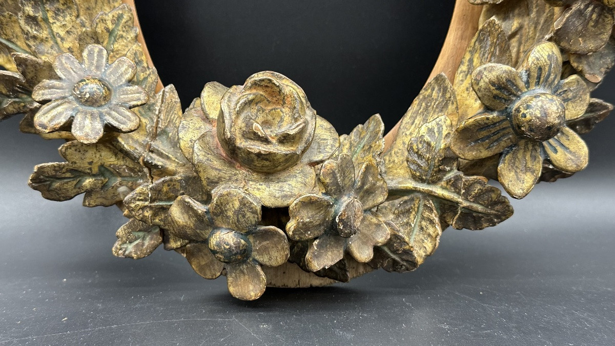 Cadre ancien en bois sculpté et doré - XVIIIe siècle-photo-4