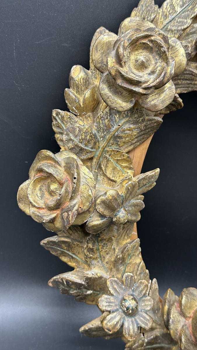 Cadre ancien en bois sculpté et doré - XVIIIe siècle-photo-1