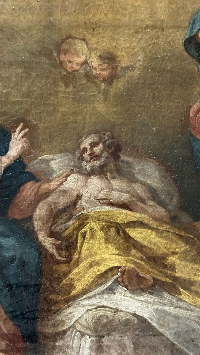 Huile sur toile « Le Transit de saint Joseph » – début du XVIIIe siècle-photo-2