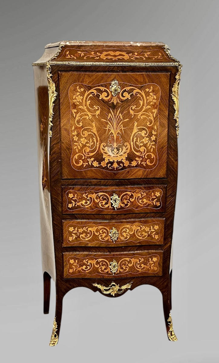 Secrétaire incrusté français – XIXe siècle-photo-2