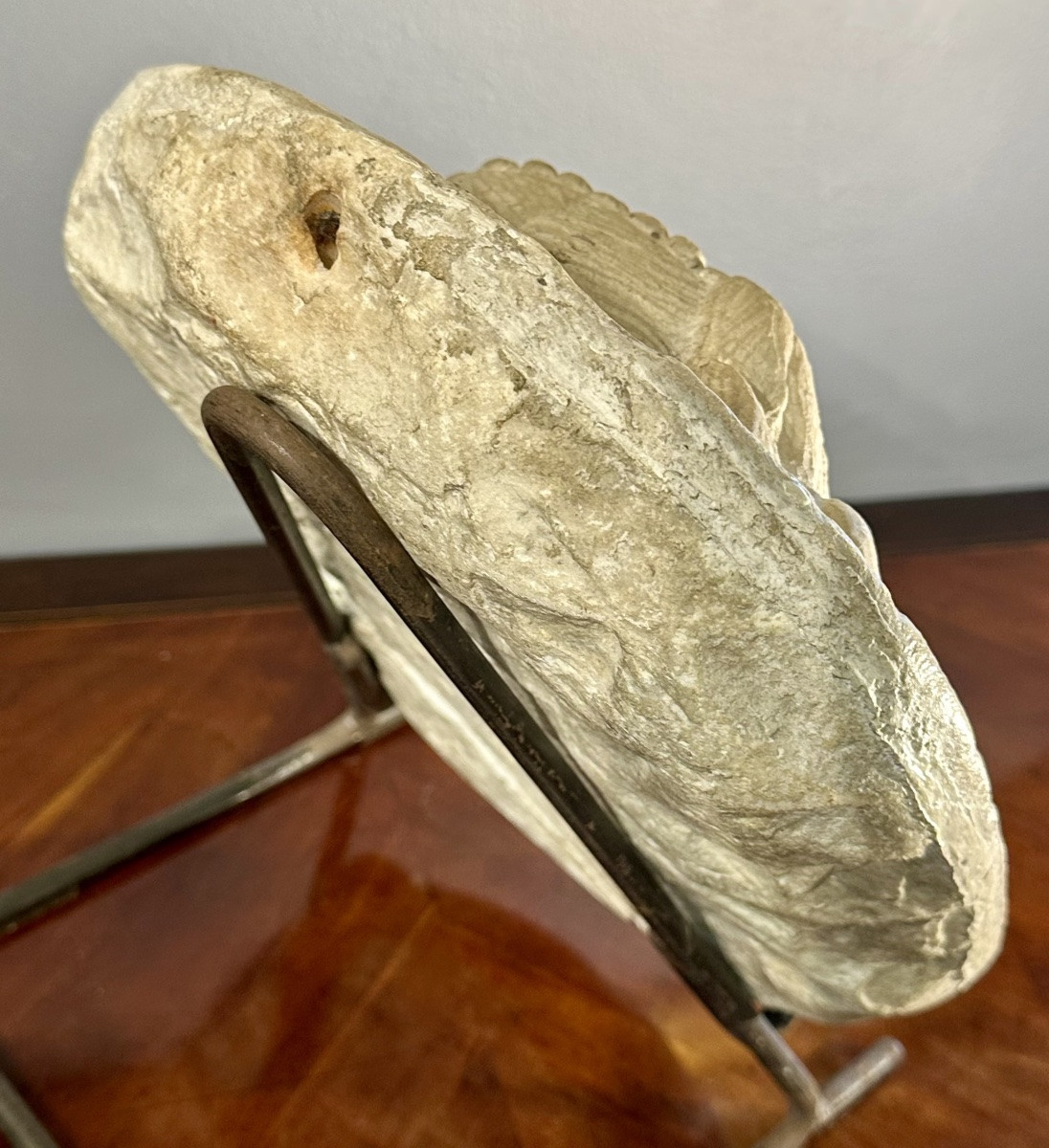 Bas-relief en marbre « Visage féminin » - XVIIe siècle-photo-3