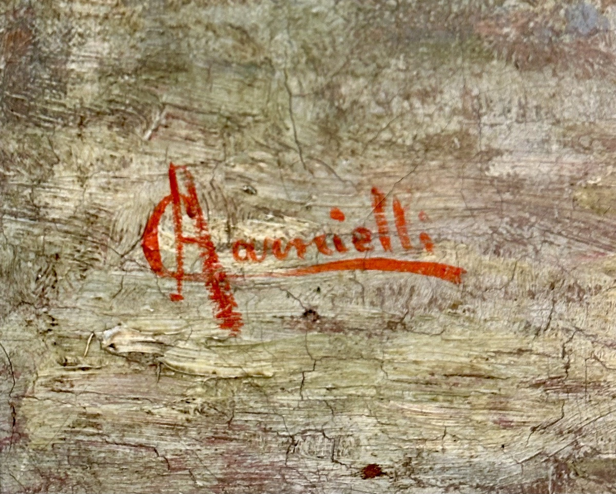 Huile sur toile « La Femme Libellule » - A. Carnielli (signée) - XIXe siècle-photo-2