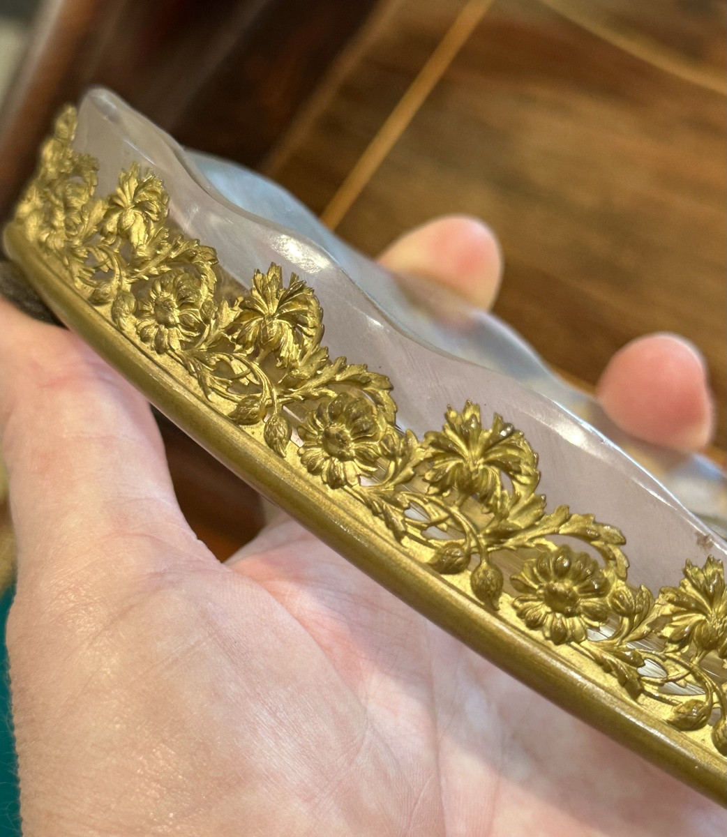 Encrier en cristal et bronze – Fin XIXe/Début XXe siècle-photo-3