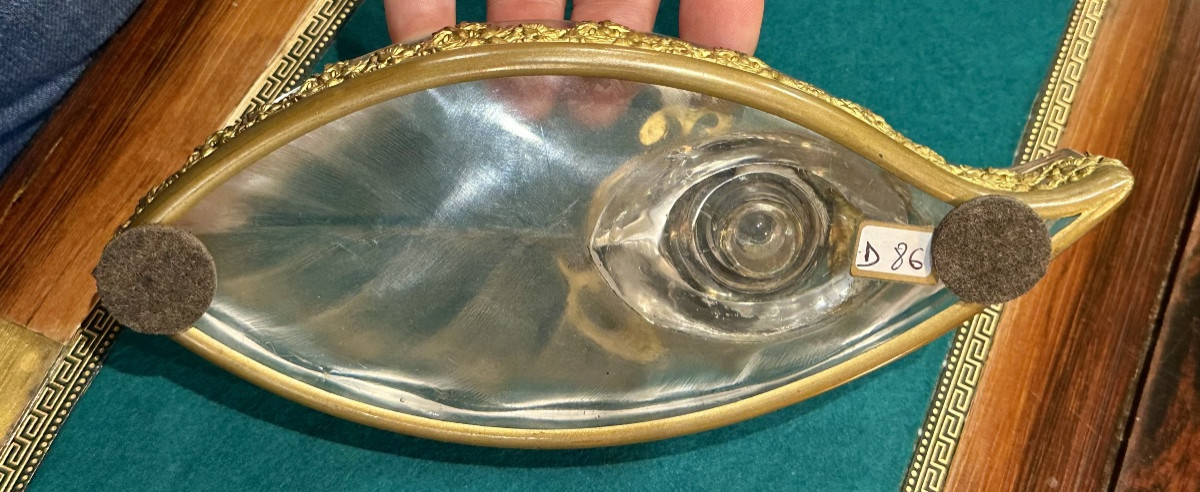 Encrier en cristal et bronze – Fin XIXe/Début XXe siècle-photo-5