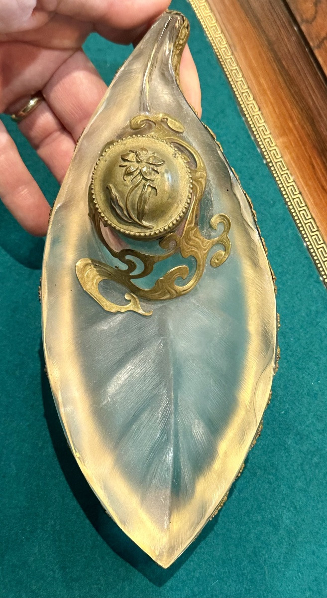 Encrier en cristal et bronze – Fin XIXe/Début XXe siècle-photo-6