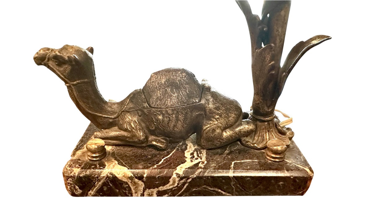 Lampe de table, encrier de style oriental avec chameau – XIXe siècle-photo-3