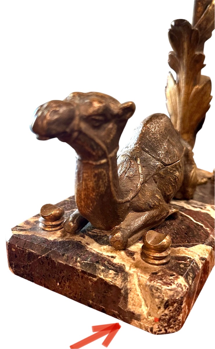Lampe de table, encrier de style oriental avec chameau – XIXe siècle-photo-6