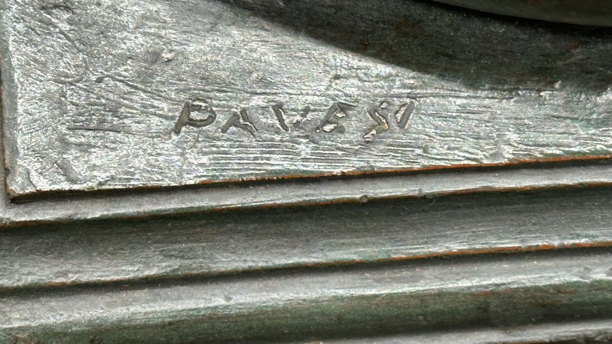 Bronze Female Sculpture, Signed Pavesi - Art Deco-photo-8