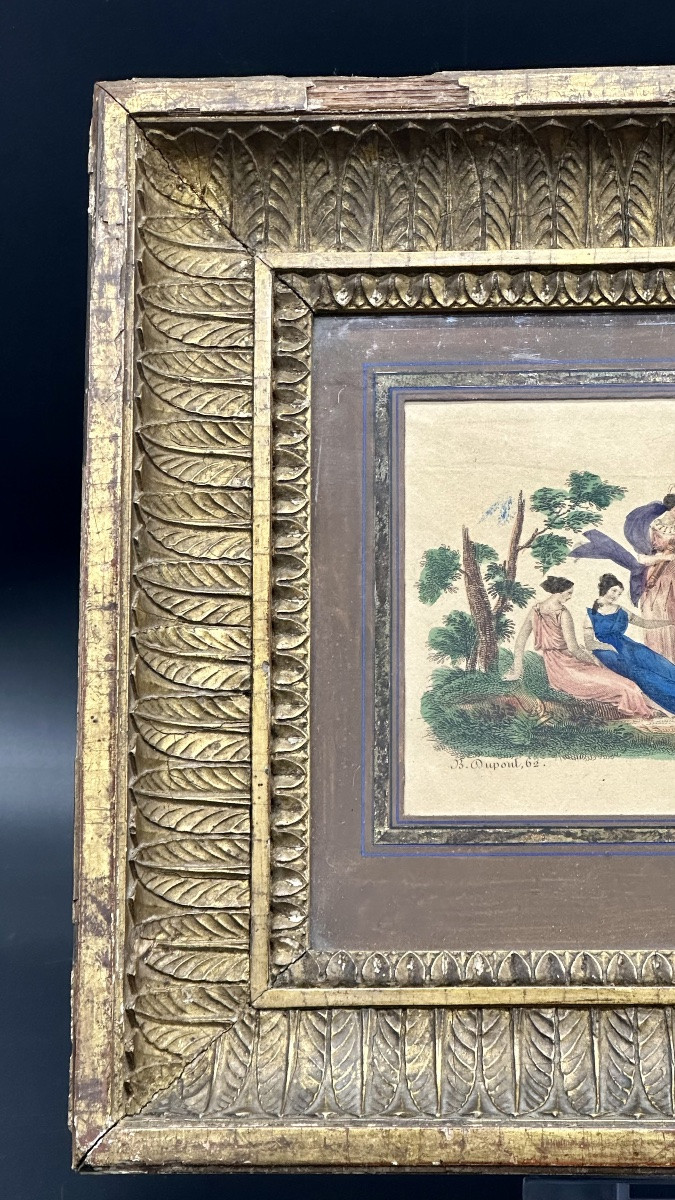 Gravure coloriée « Diane et Cupidon » - Néoclassique-photo-6