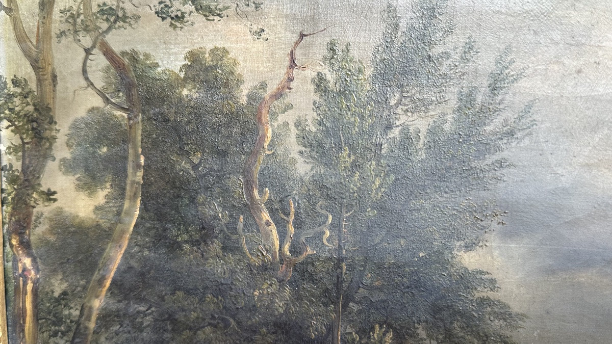 Painting "aristocratic Hunting Party" - 19th Century-photo-4