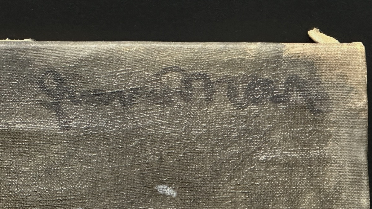 Oil Painting On Canvas – Genre Scene With Elderly Figure - 19th Century-photo-1