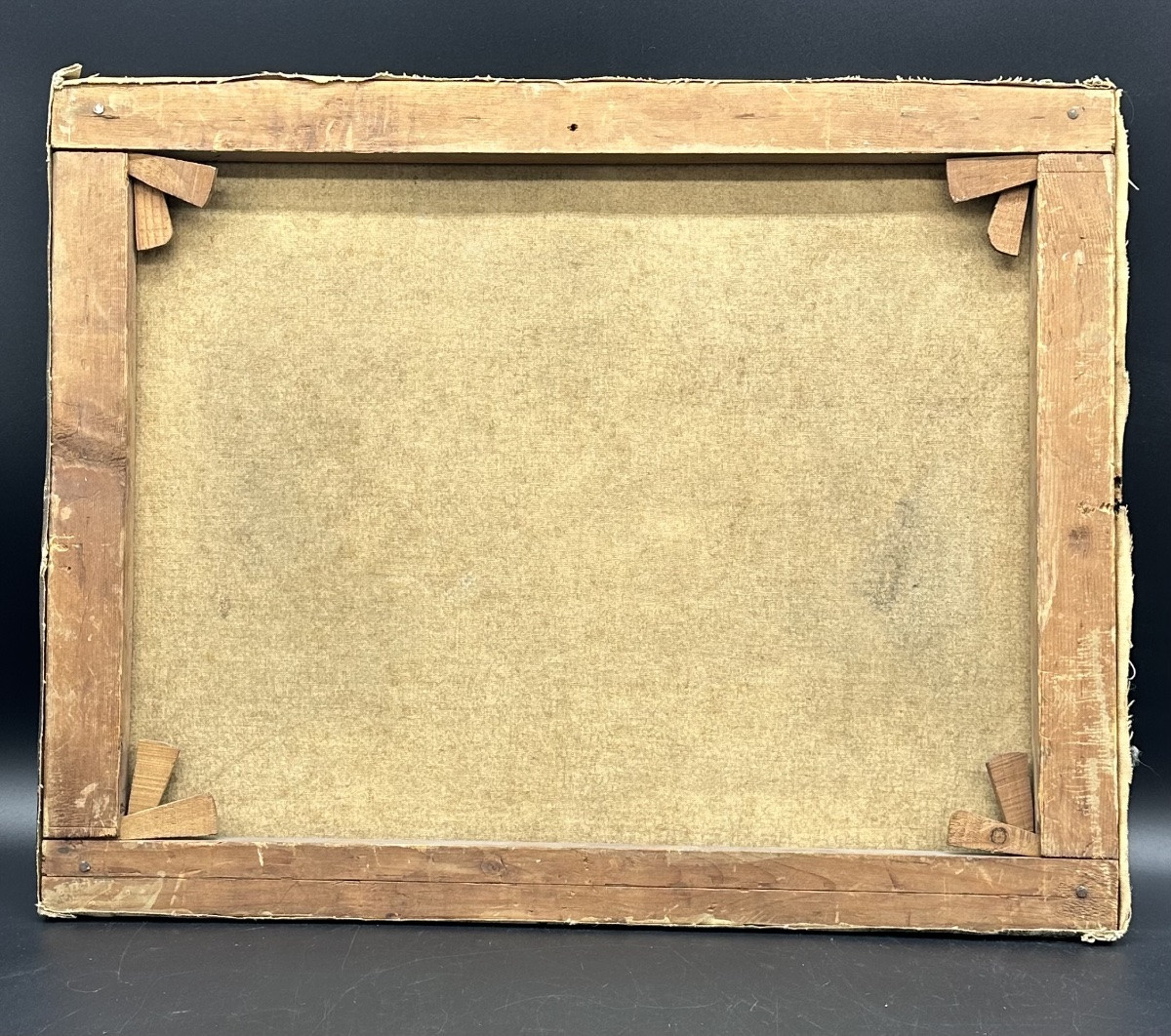 Oil Painting On Canvas – Genre Scene With Elderly Figure - 19th Century-photo-4