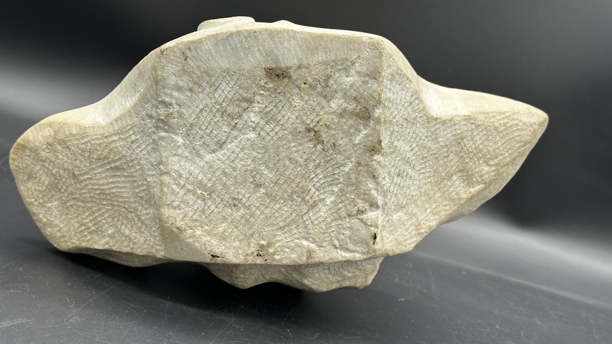 Buste en marbre « Jeune fille » (Jeanne d'Arc ?) - XIXe siècle-photo-5