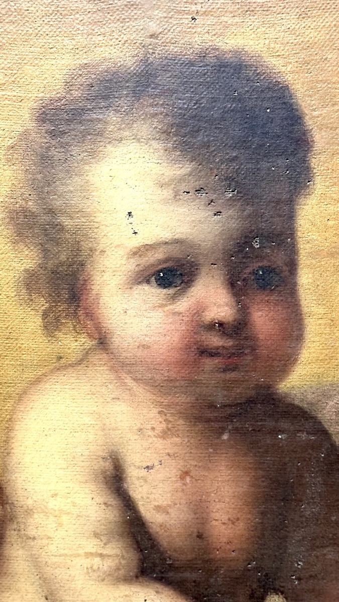 Oil Painting On Canvas, "baby Jesus" - 18th Century-photo-2