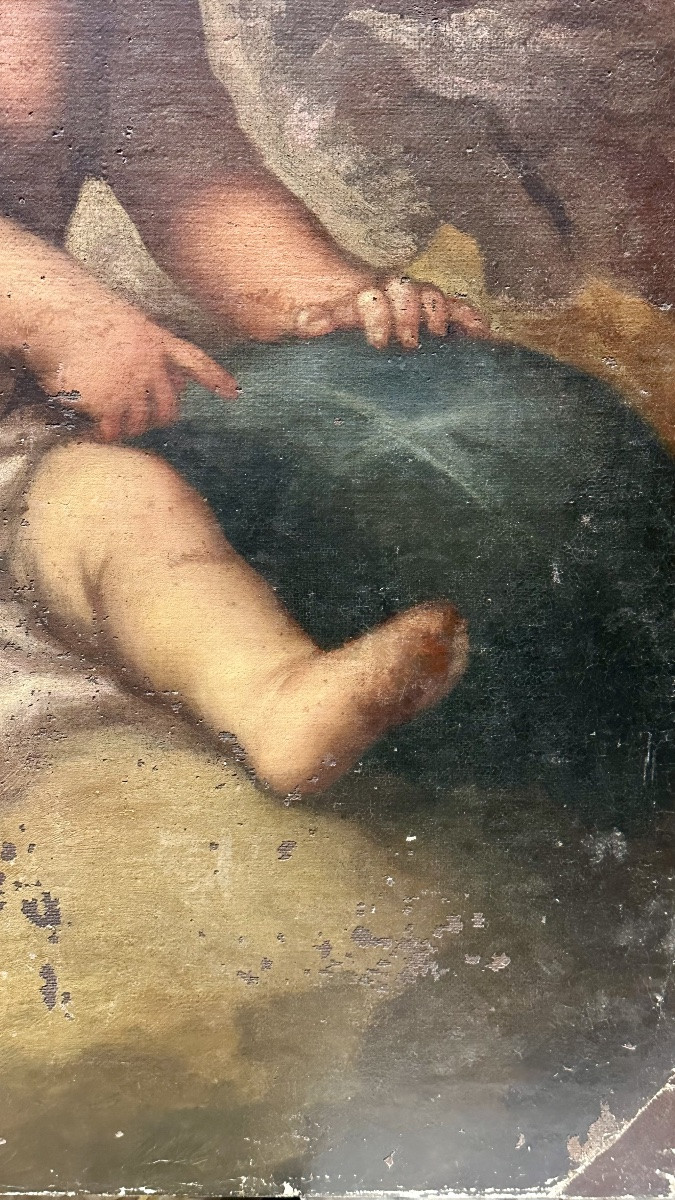 Oil Painting On Canvas, "baby Jesus" - 18th Century-photo-3