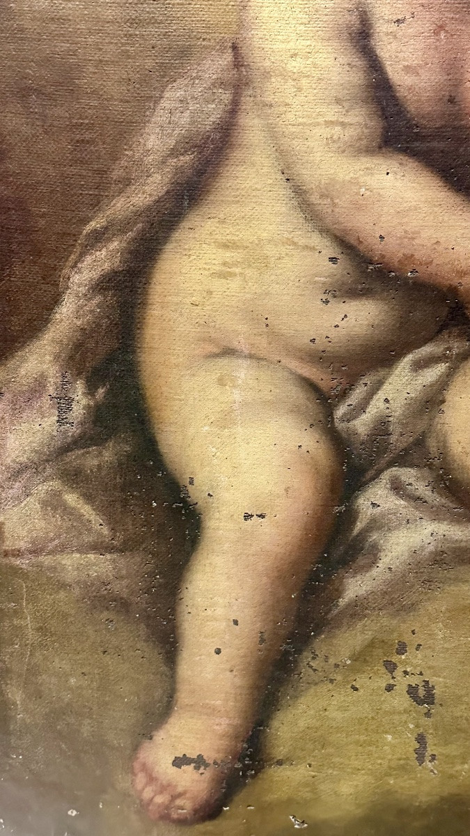 Oil Painting On Canvas, "baby Jesus" - 18th Century-photo-4