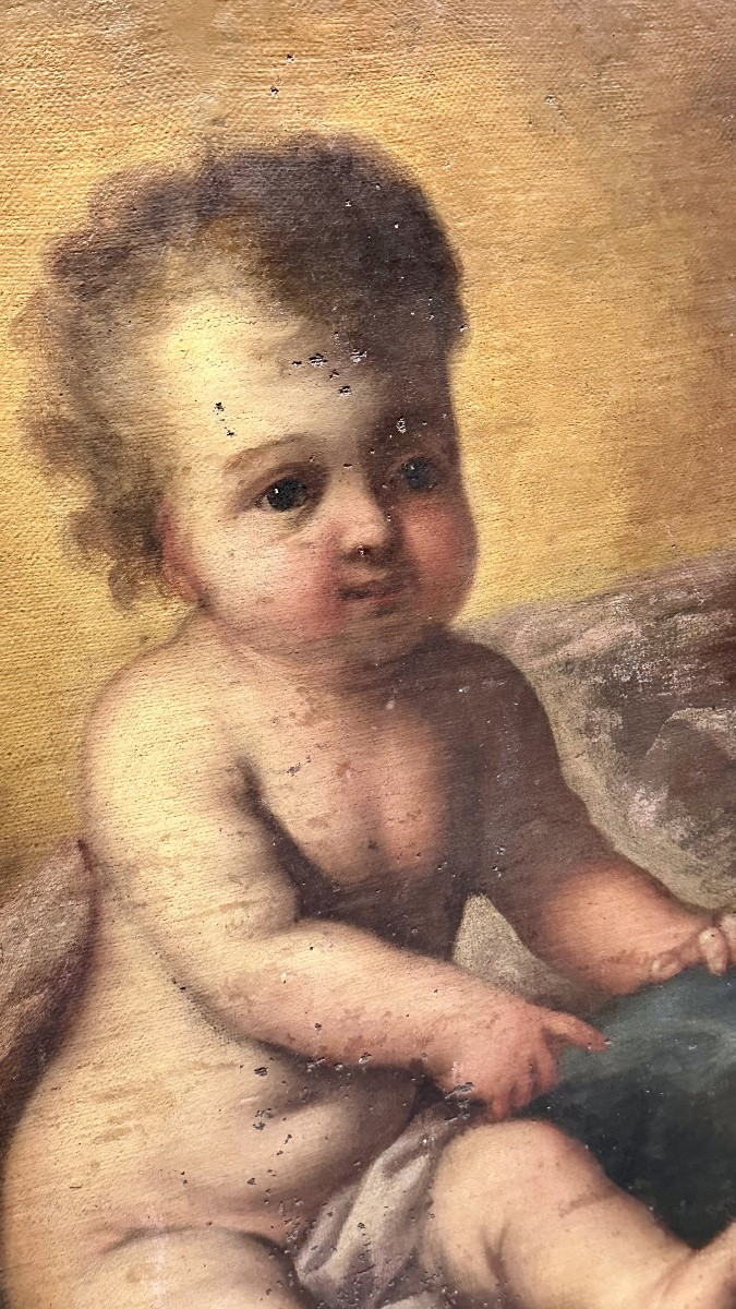 Oil Painting On Canvas, "baby Jesus" - 18th Century-photo-4