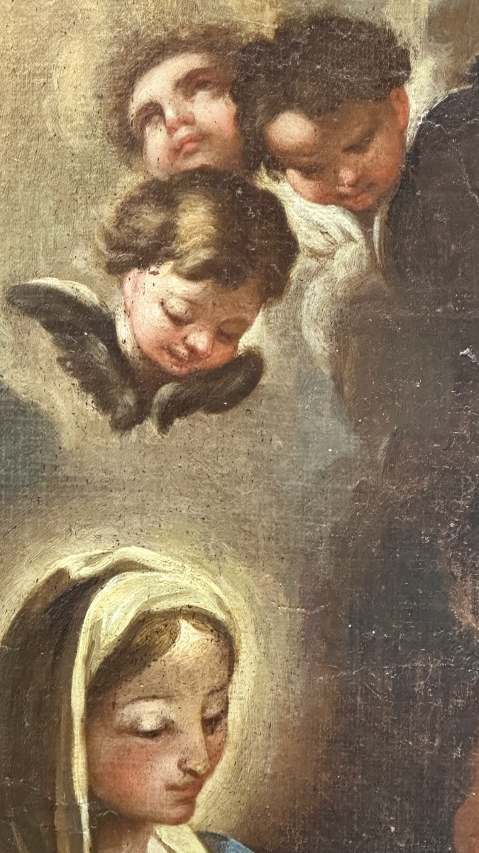 Huile sur toile, « L'Adoration des bergers » - XVIIe siècle-photo-3