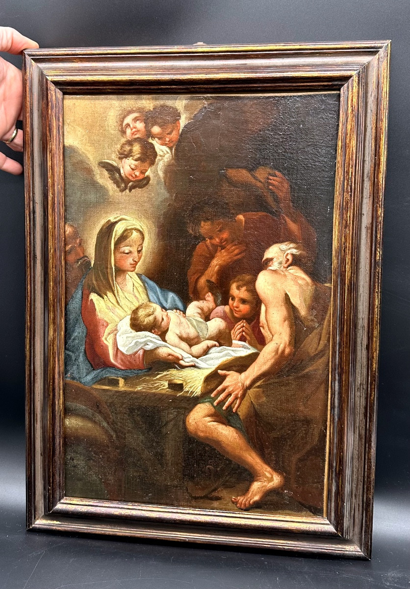 Huile sur toile, « L'Adoration des bergers » - XVIIe siècle