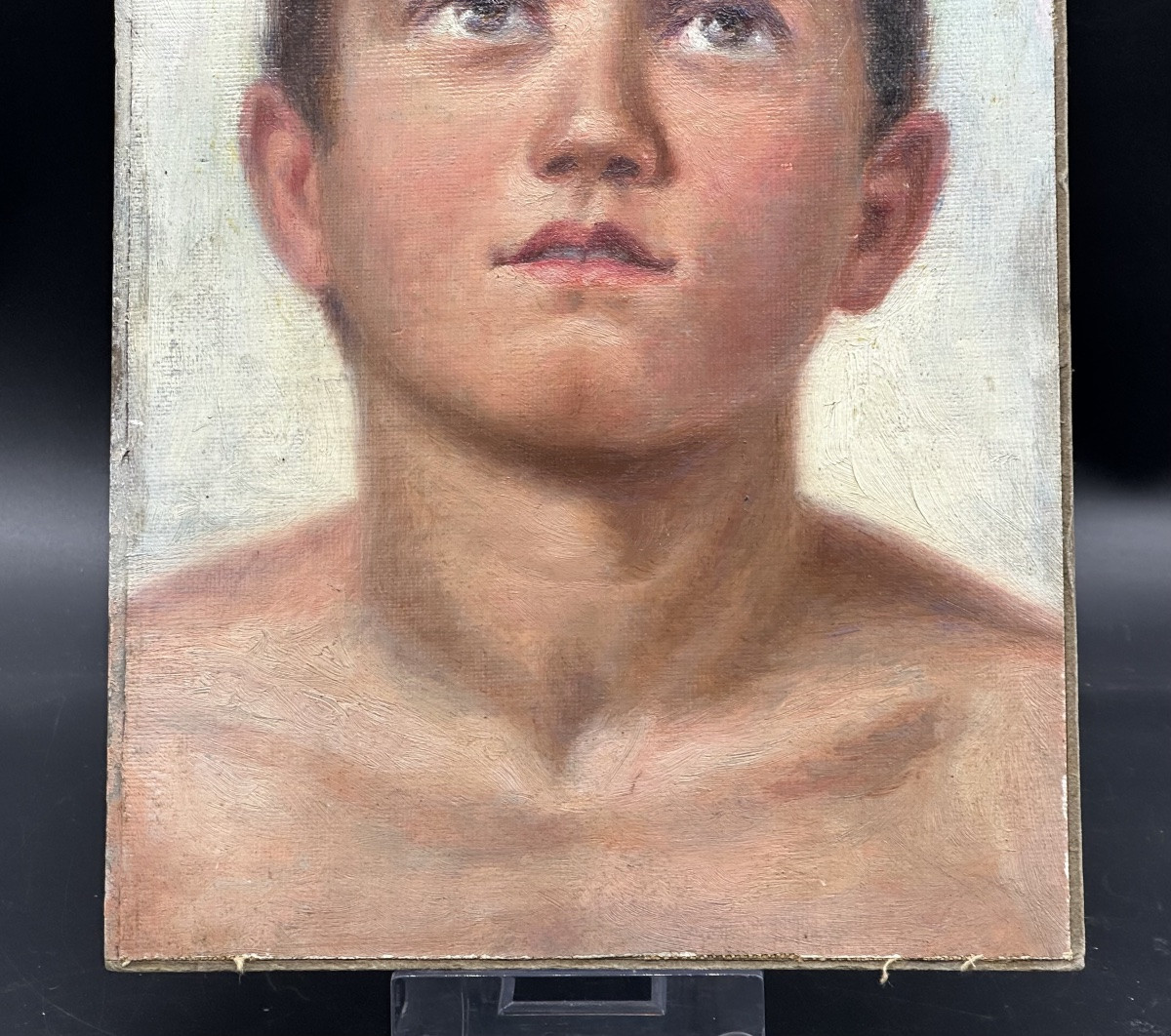 Tableau « Garçon en prière » - fin XIXe, début XXe siècle.-photo-2