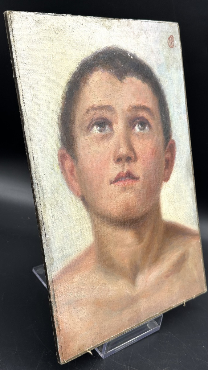 Tableau « Garçon en prière » - fin XIXe, début XXe siècle.-photo-8