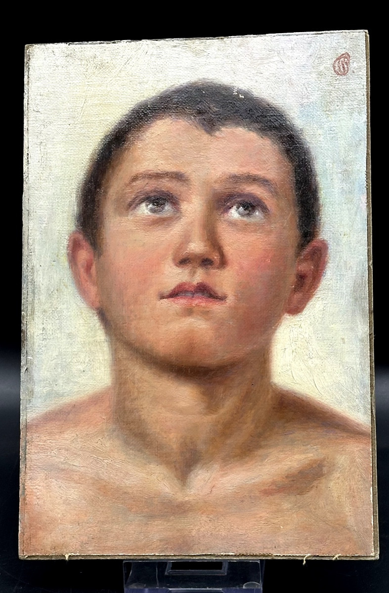 Tableau « Garçon en prière » - fin XIXe, début XXe siècle.