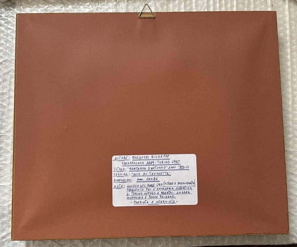 Tableau « Paysage avec arbres », signé Giuseppe Gheduzzi - XXe siècle-photo-4