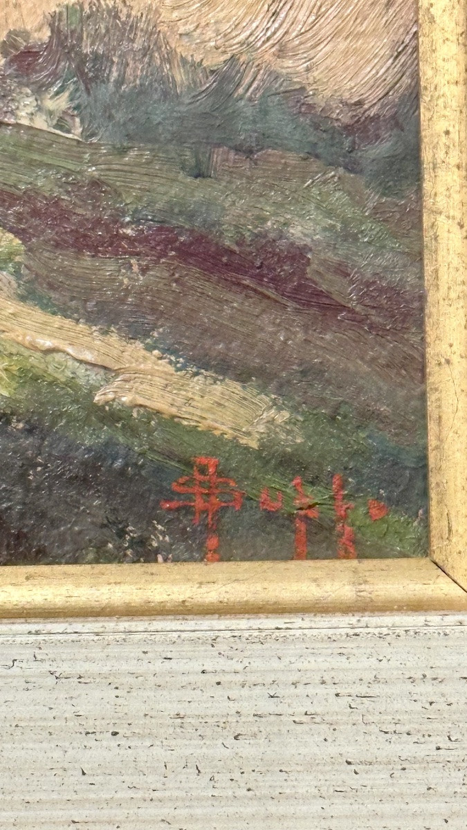 Painting "rural Landscape", Signed Alfredo Suppo – 20th Century-photo-1