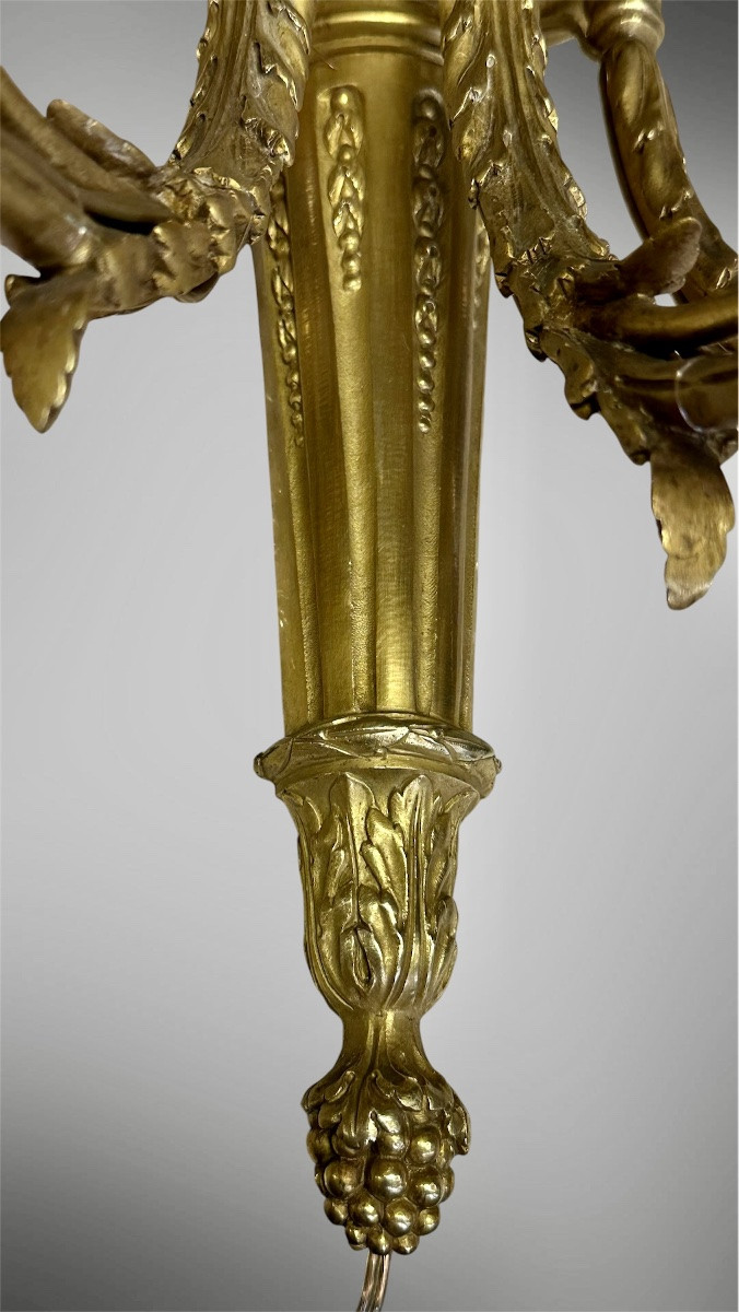 Paire d'appliques à trois lumières en bronze doré – Louis XVI-photo-3