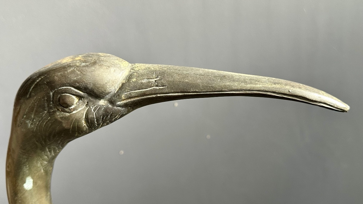 Decorative Bronze Sculpture Depicting A Heron – Early 20th Century-photo-2