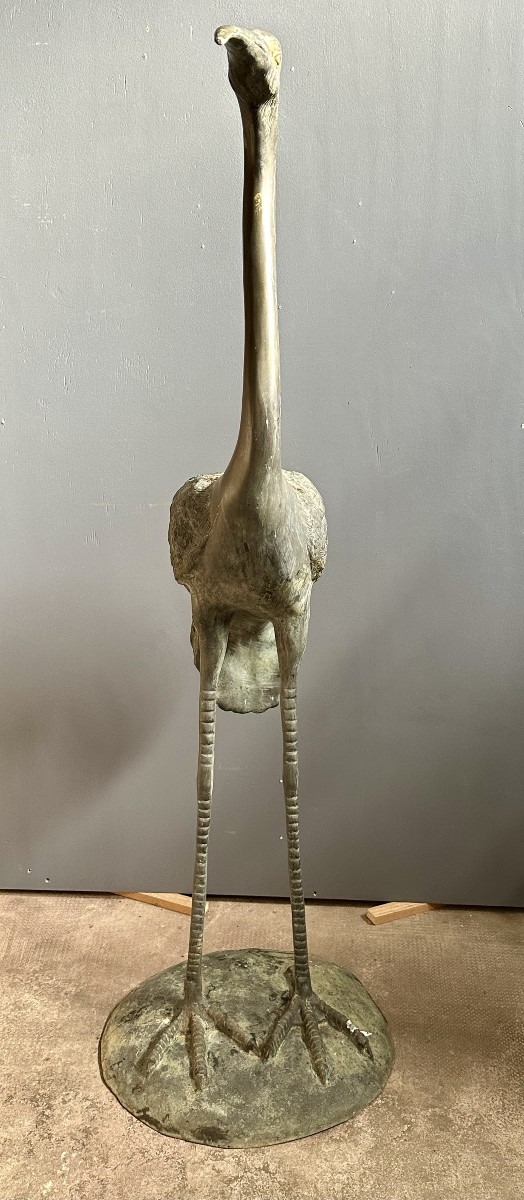 Decorative Bronze Sculpture Depicting A Heron – Early 20th Century-photo-1