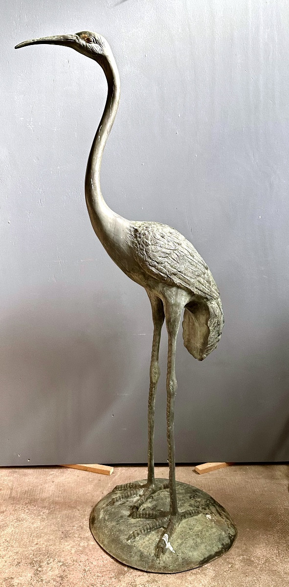 Decorative Bronze Sculpture Depicting A Heron – Early 20th Century