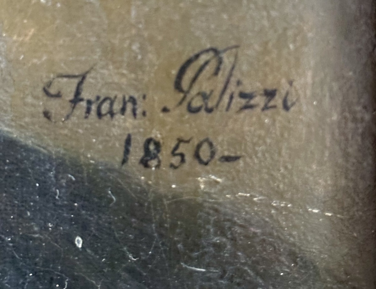 Portrait d'un gentilhomme – signé « Fran. Palizzi », 1850-photo-1