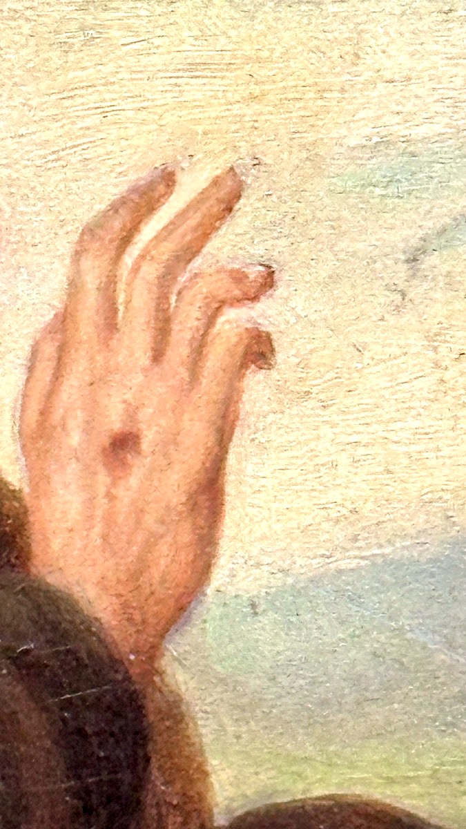 Peinture, l'huile sur panneau – « Saint  François bénissant  Assise » signée B. d’A Cochin-photo-5