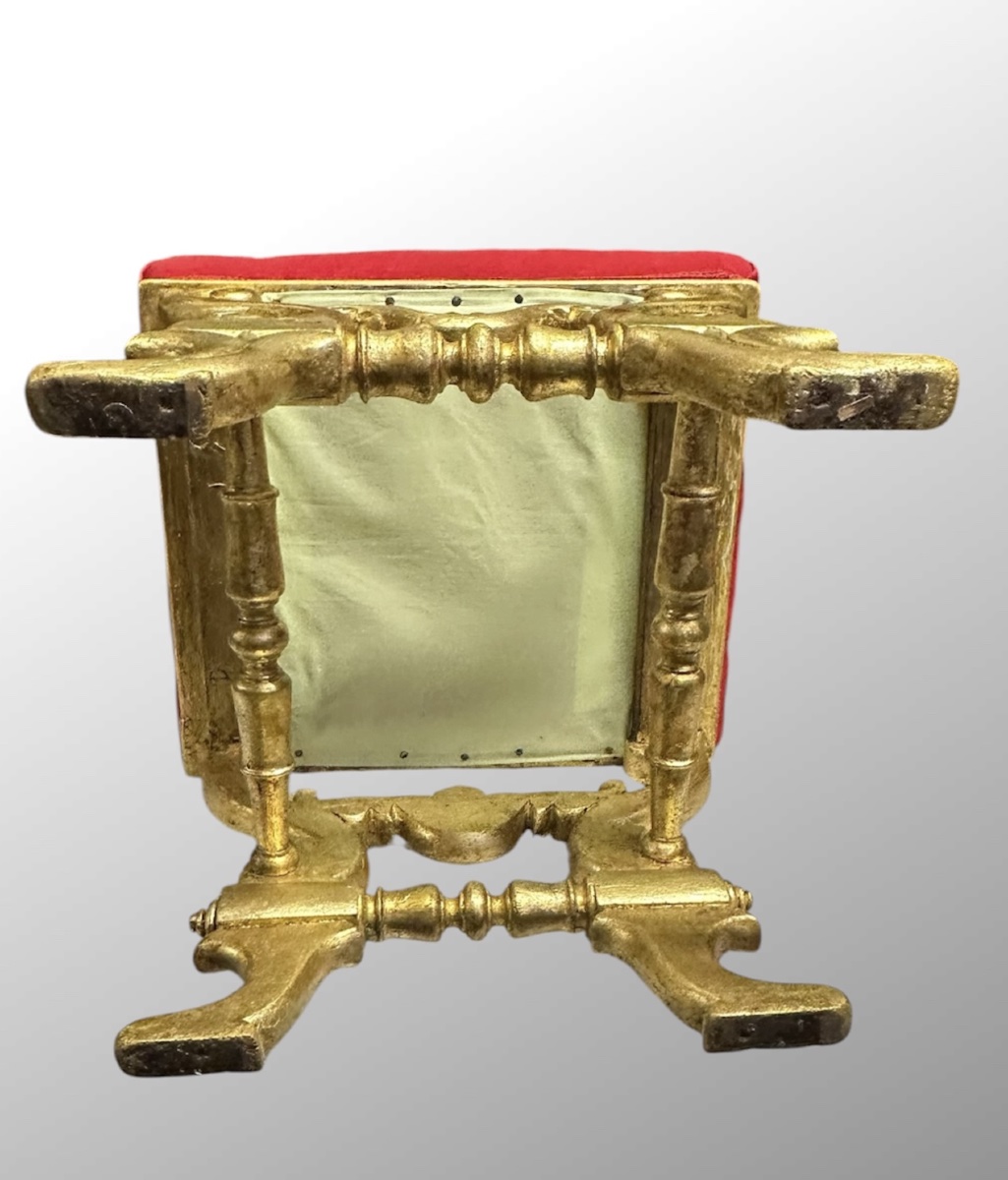 Tabouret de salon en bois sculpté et doré – XIXe siècle-photo-1