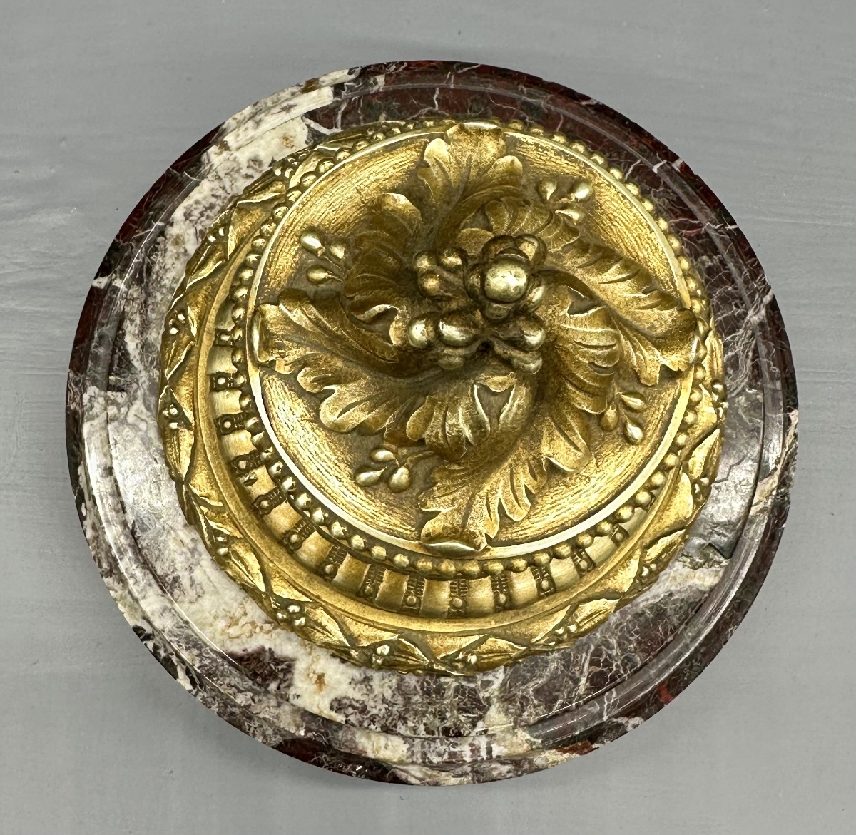 Encrier en bronze doré et marbre brèche – XIXe siècle-photo-4