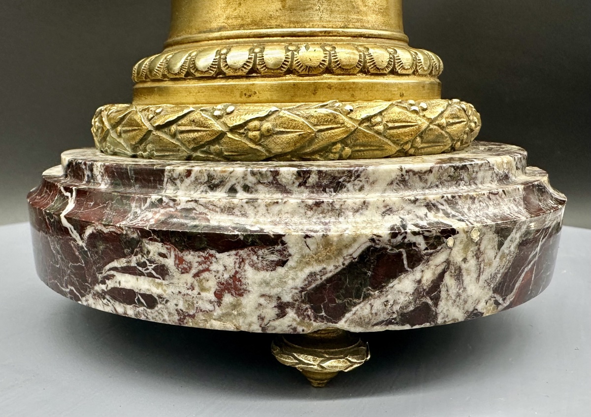 Encrier en bronze doré et marbre brèche – XIXe siècle-photo-3