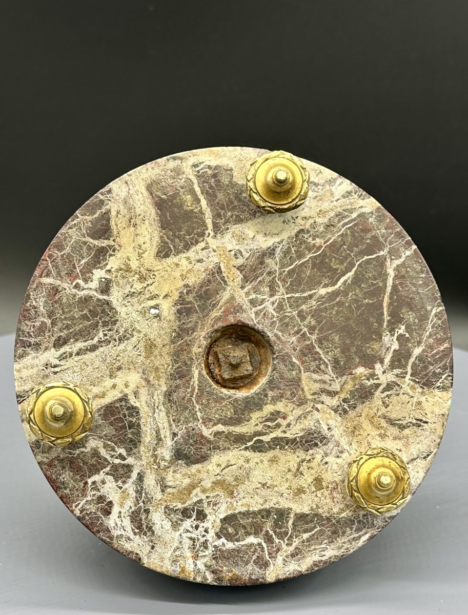 Encrier en bronze doré et marbre brèche – XIXe siècle-photo-4
