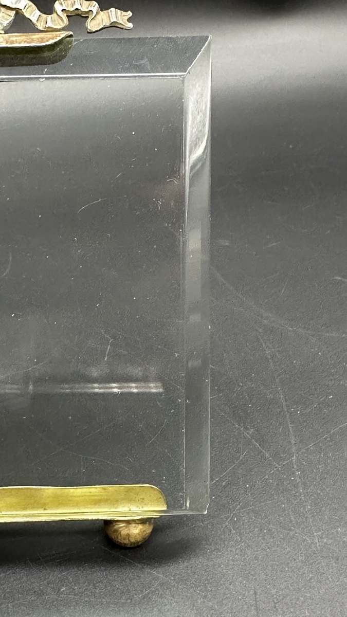 Cadre photo en laiton et verre biseauté – XIXe siècle-photo-4