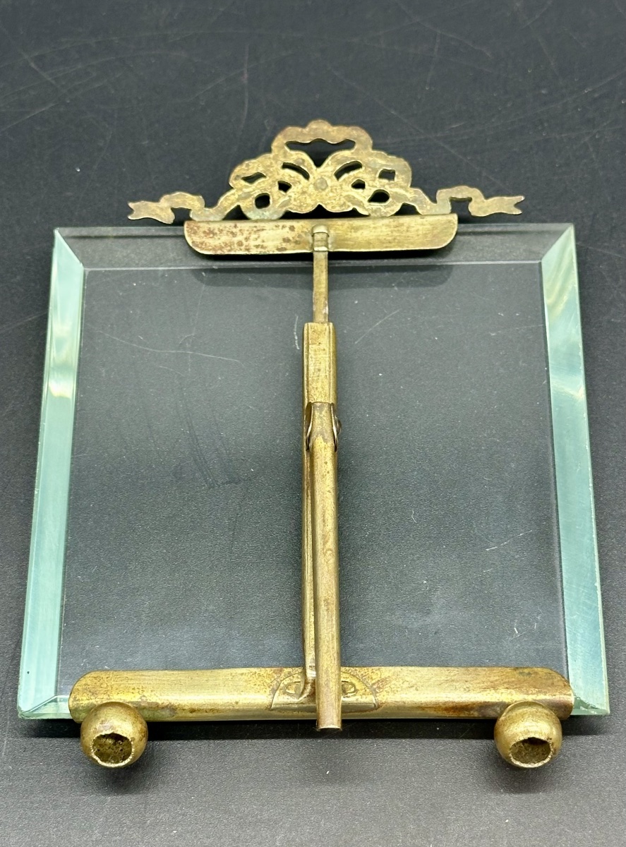 Cadre photo en laiton et verre biseauté – XIXe siècle-photo-6