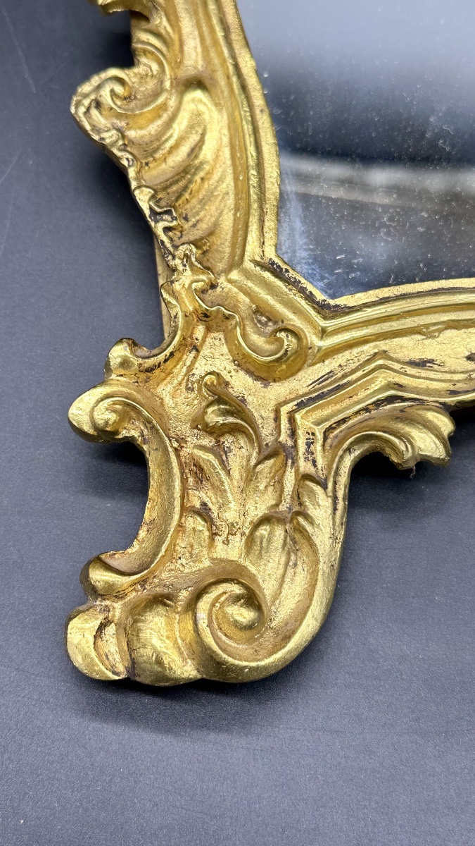 Paire d'appliques-miroirs en bronze doré – Italie, fin du XIXe siècle, style Louis XV-photo-1