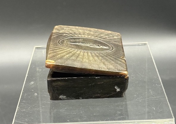 Horn Snuffbox Depicting “napoleon” — 19th Century. -photo-3